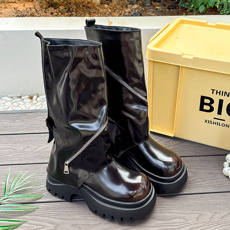 Women'S Fashion Boots 2025 - Chaussures en cuir à plateforme pour