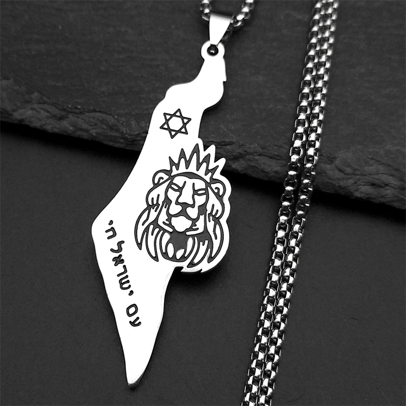 Women'S Fashion Guide - Collier pendentif carte d'israël Lion de
