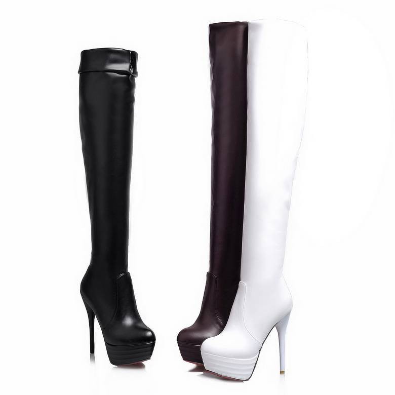 Sale Fashion Women - SIMLOVEYO genou bottes plate-forme talons hauts