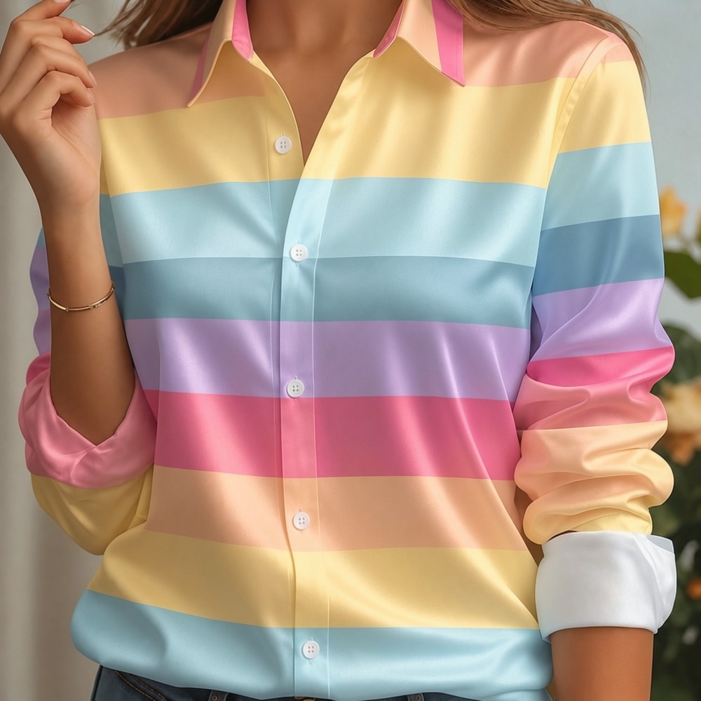 Women Fashion Outfits - Chemisier ample à col à revers
