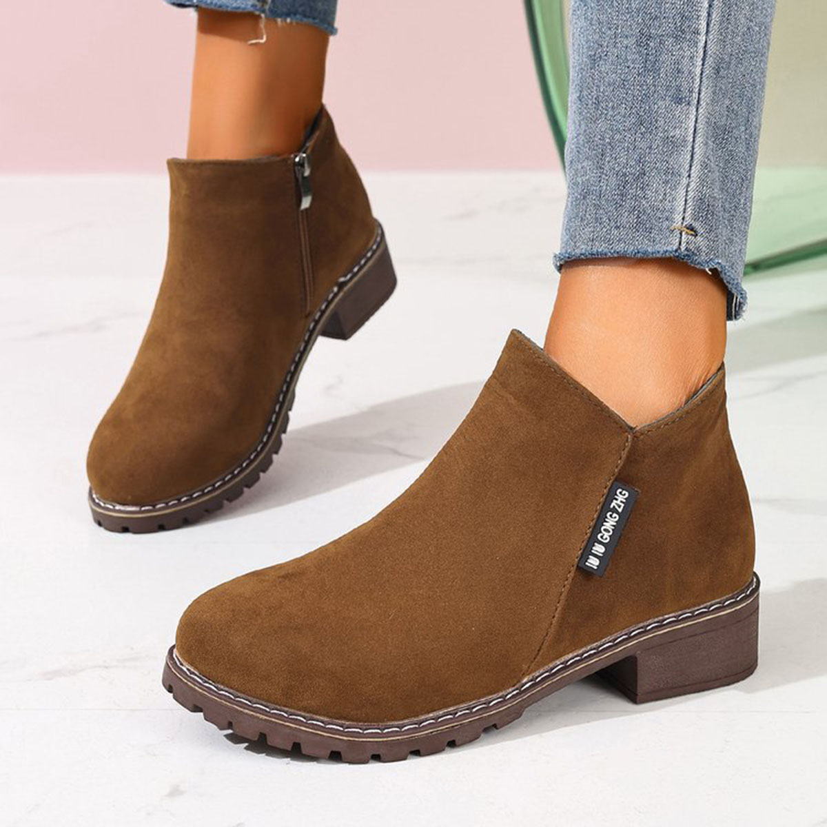 Sale Fashion Women - Bottines pour femmes, automne-hiver, fermeture éclair