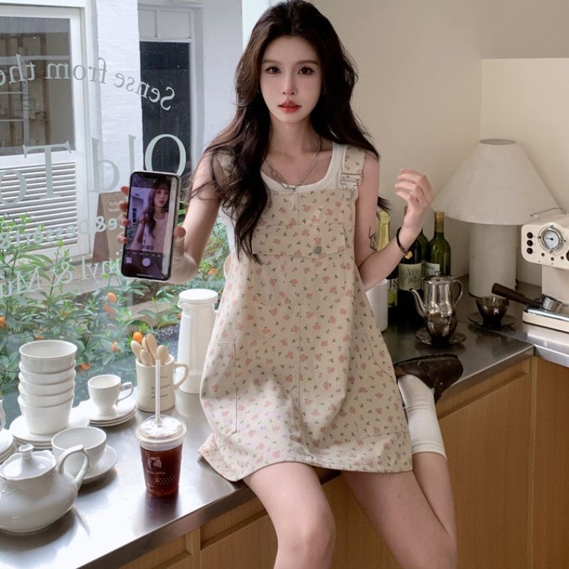 Women'S Fashion Petite - Nouvelle Robe Salopette en Jean Mignonne