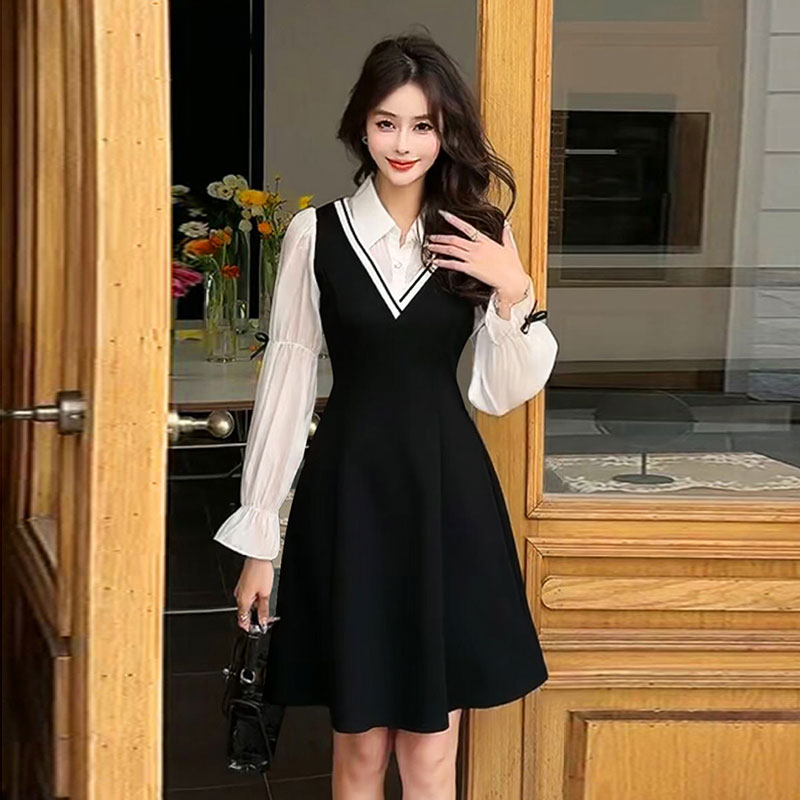 Women'S Fashion Petite - Robe A-ligne amincissante à manches longues,