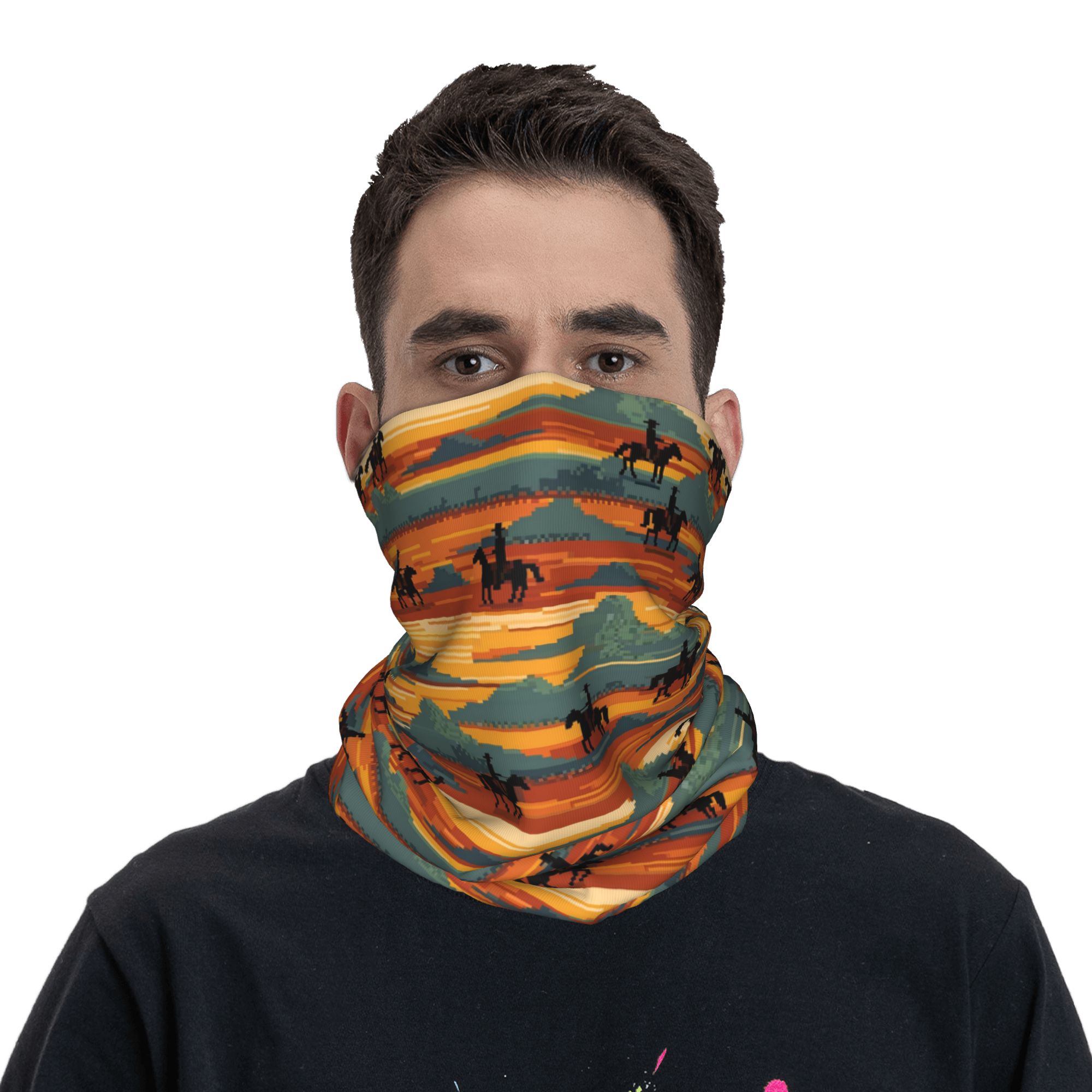 Women'S Fashion Wild West - Cache-cou bandana imprimé « Chevaucheurs du