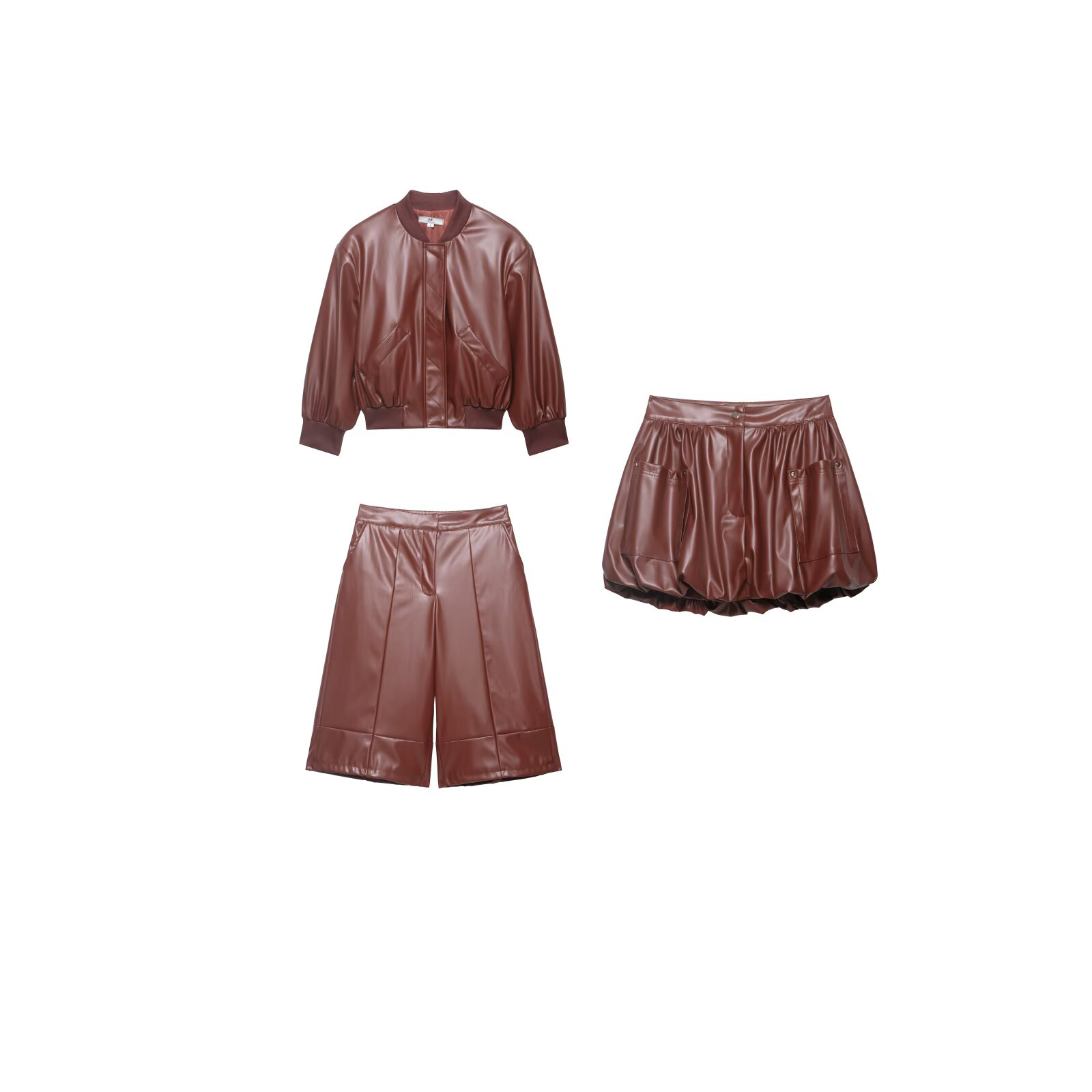 Women'S Fashion Leather Jacket - Nouvel ensemble short et veste courte