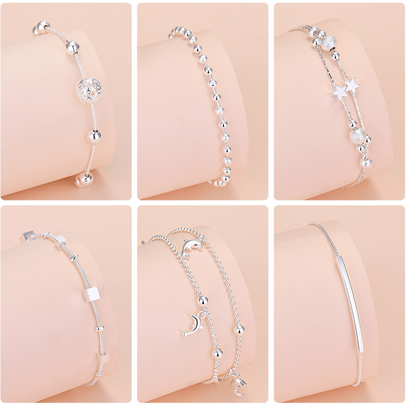 Women'S Ysl Fashion - Bracelet porte-bonheur plaqué argent 925 pour