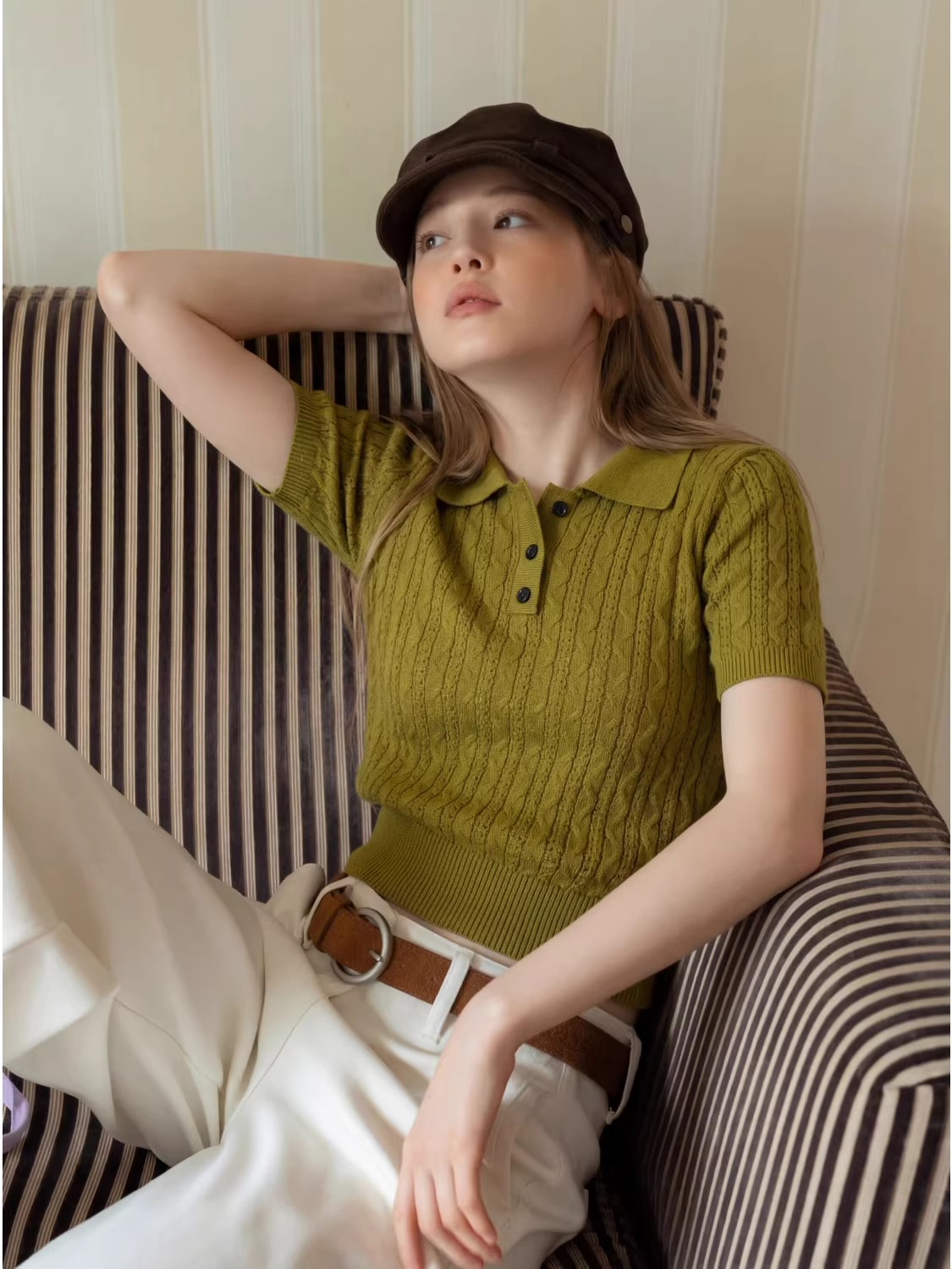 Polo en maille torsadée style  - Women Fashion Styles avis et prix