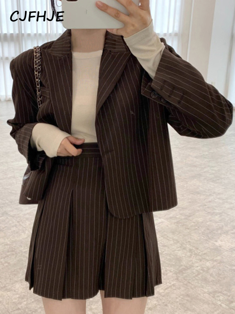 CJFHJE-Blazer à rayures cranté - Women'S Fashion Leather Jacket avis et prix