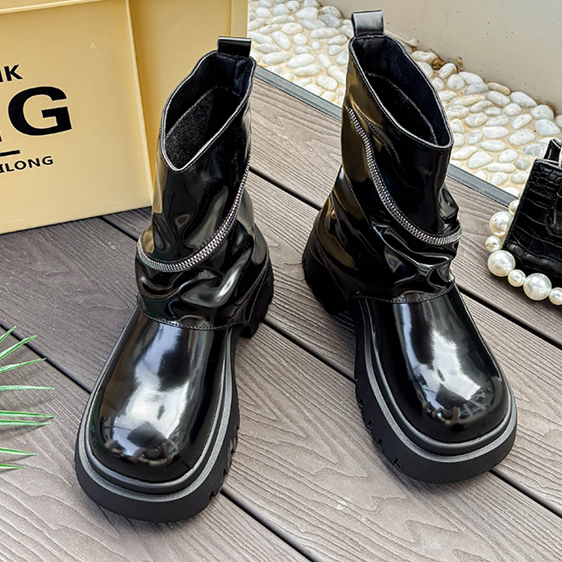 Chaussures en cuir à plateform - Women'S Fashion Boots 2025 avis et prix