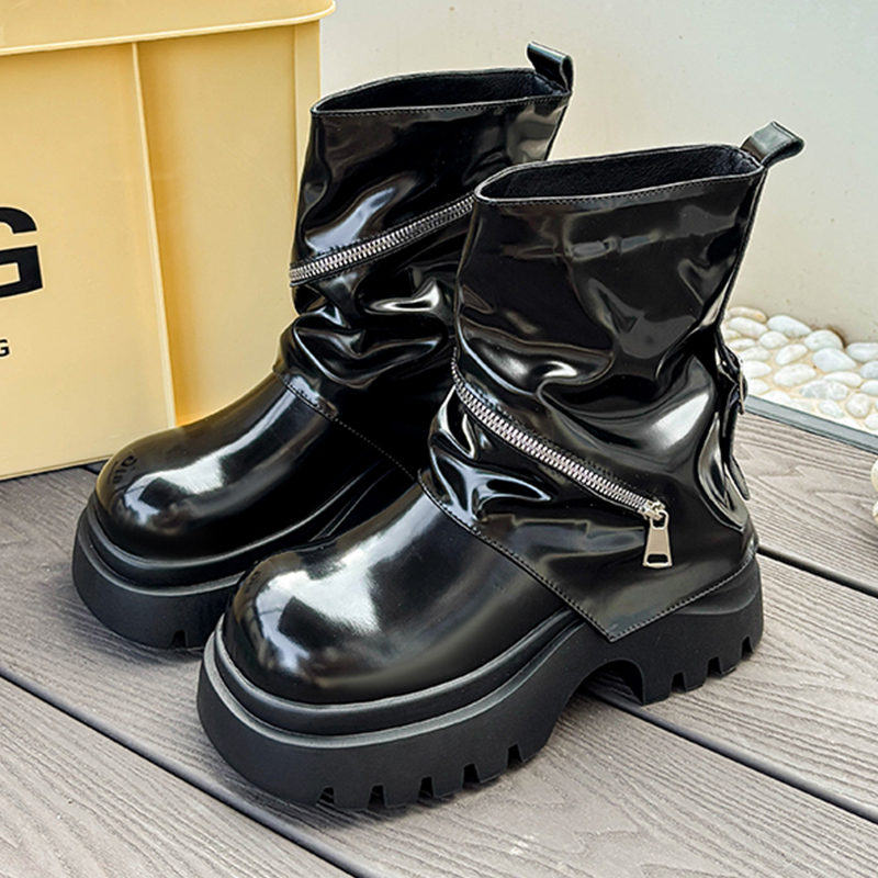 Chaussures en cuir à plateform - Women'S Fashion Boots 2025 avis et prix