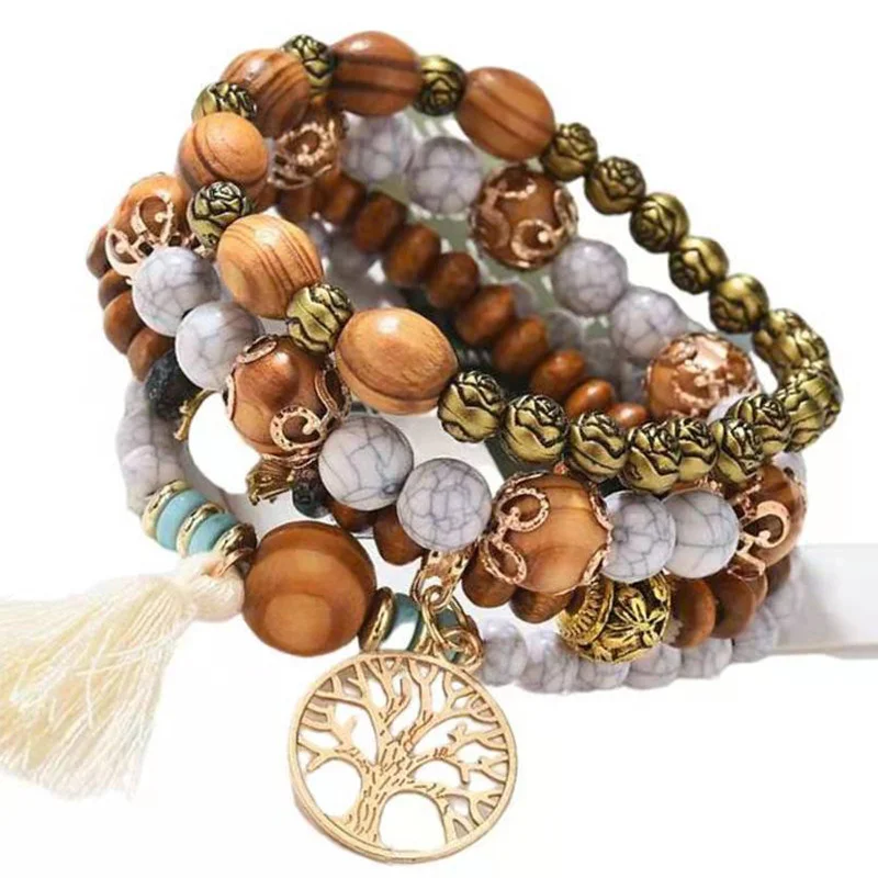 Ensemble de 4 bracelets Boho T - Women'S Ysl Fashion avis et prix