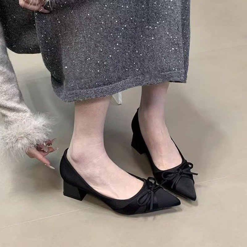 Chaussures simples rétro mi-lo - Women Fashion Heels avis et prix