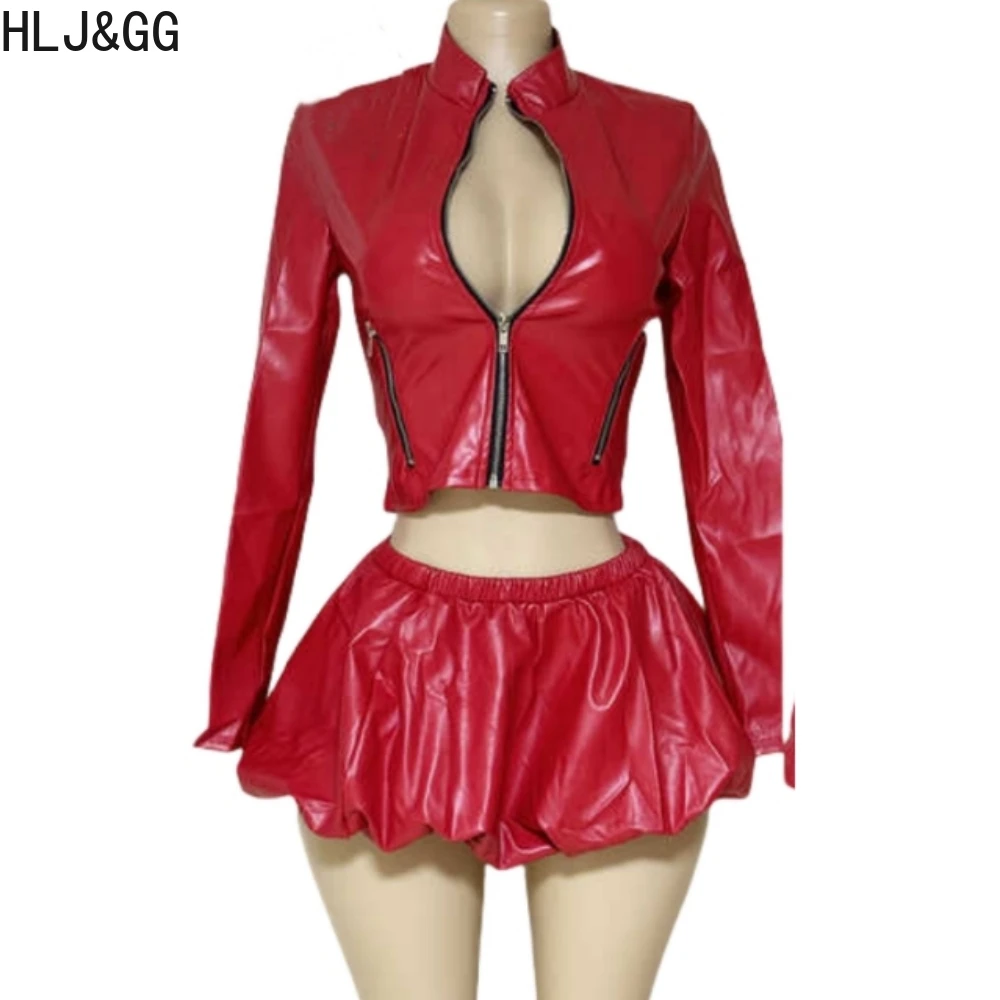 HLJ & 227-Veste zippée en cuir - Women'S Fashion Leather Jacket avis et prix