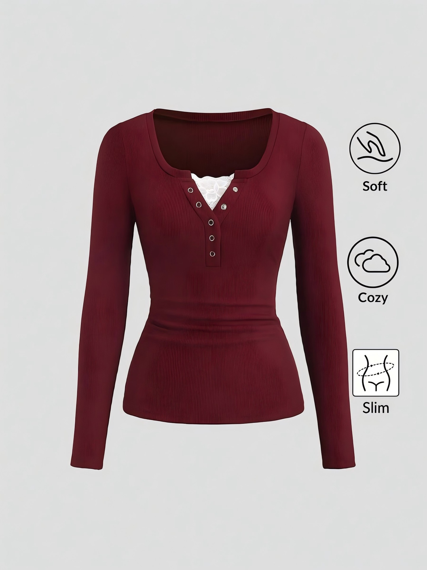 T-shirt Henley pour femme, col - Women Fashion Styles avis et prix