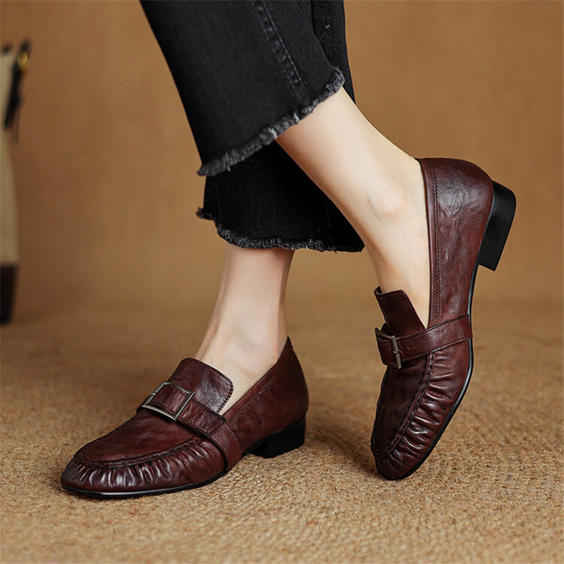 Escarpins en cuir véritable po - Women Fashion Heels avis et prix