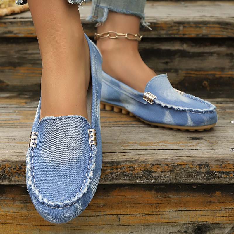 Mocassins en denim bleu clair  - Women'S Fashion Loafers avis et prix