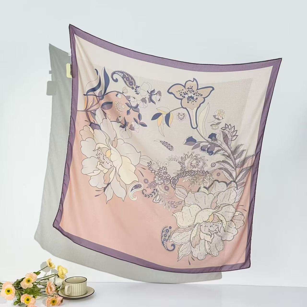 1 pièce 90 cm foulard carré br - Women Fashion Malaysia avis et prix