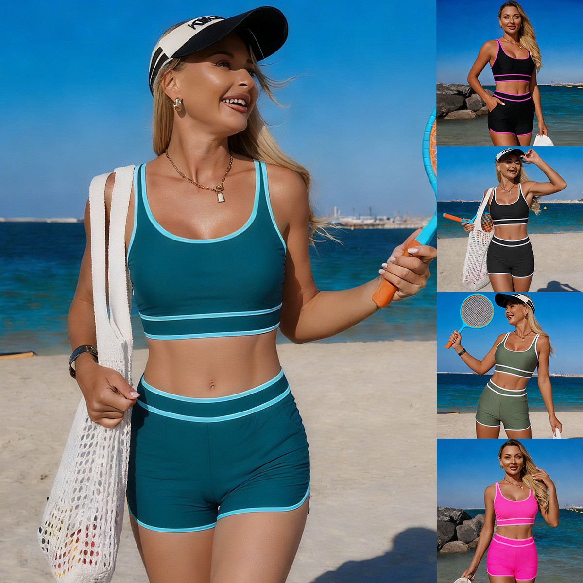 Bikini vert olive, haut court  - Crop Top Women avis et prix