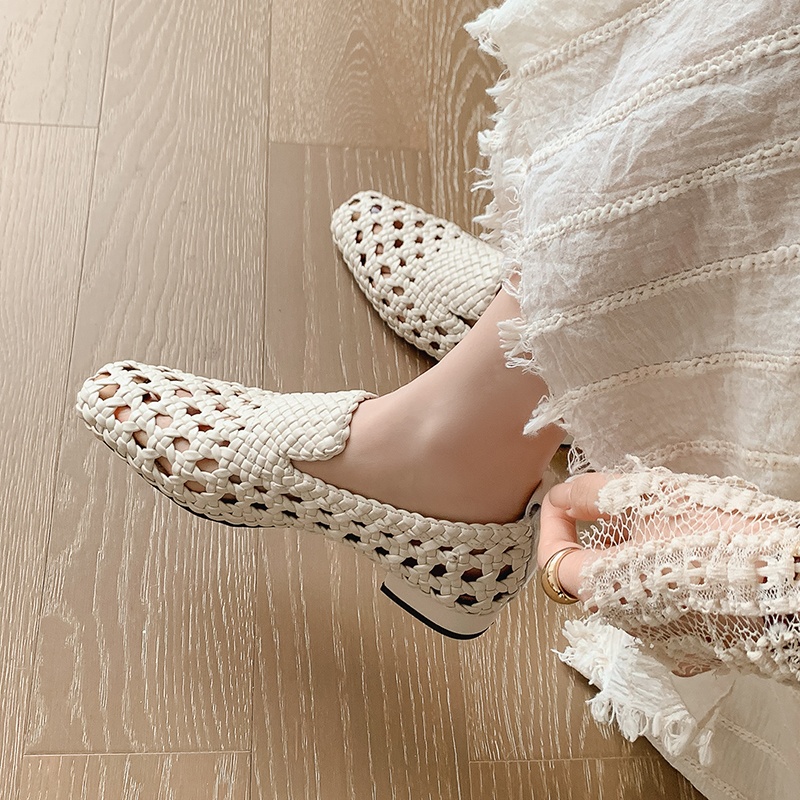 Sandales tressées en cuir véri - Sale Fashion Women avis et prix