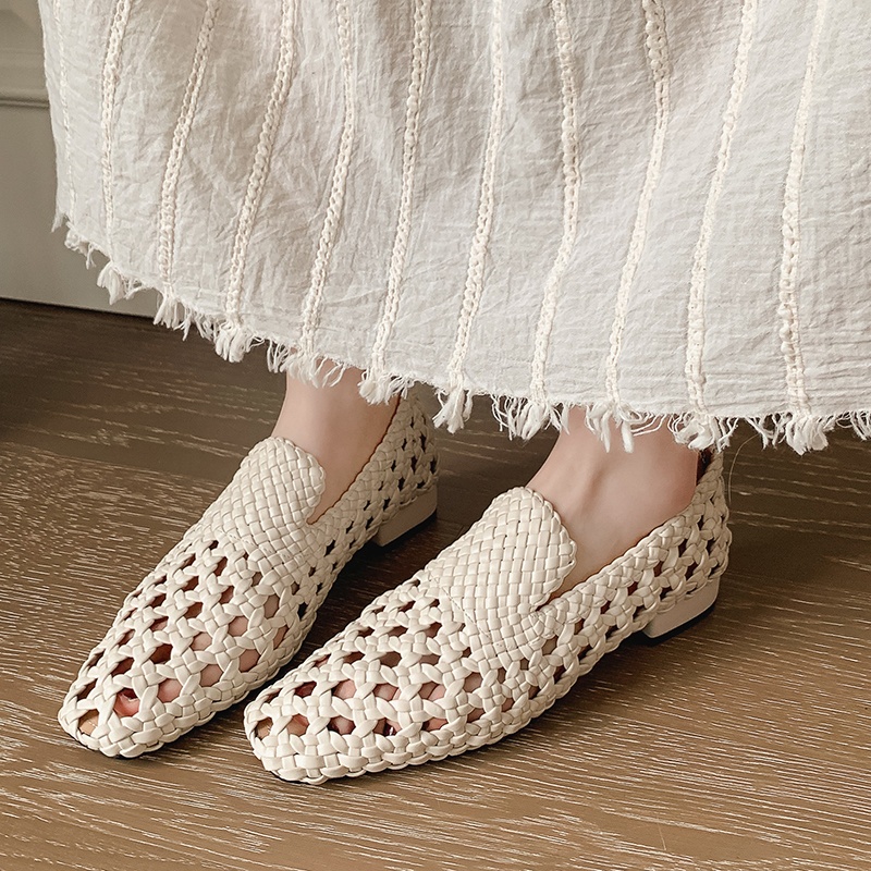 Sandales tressées en cuir véri - Sale Fashion Women avis et prix