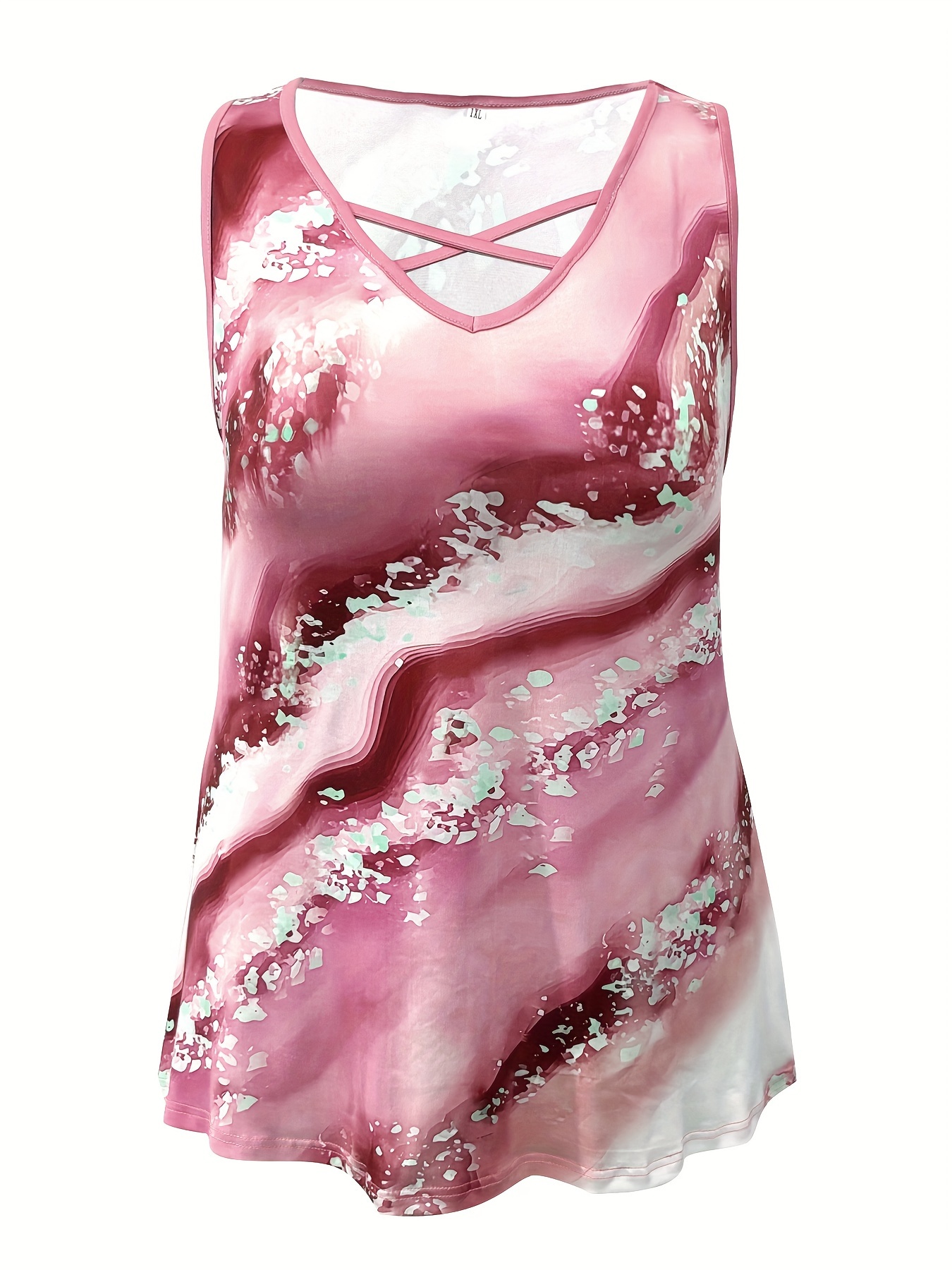 Débardeur imprimé marbre grand - V Neck Cami Top avis et prix