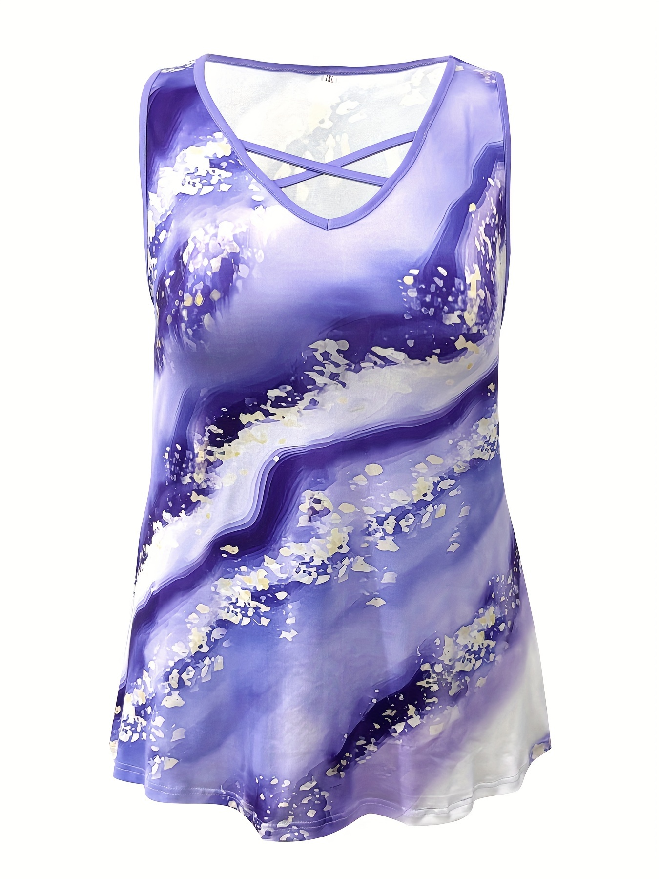 Débardeur imprimé marbre grand - V Neck Cami Top avis et prix