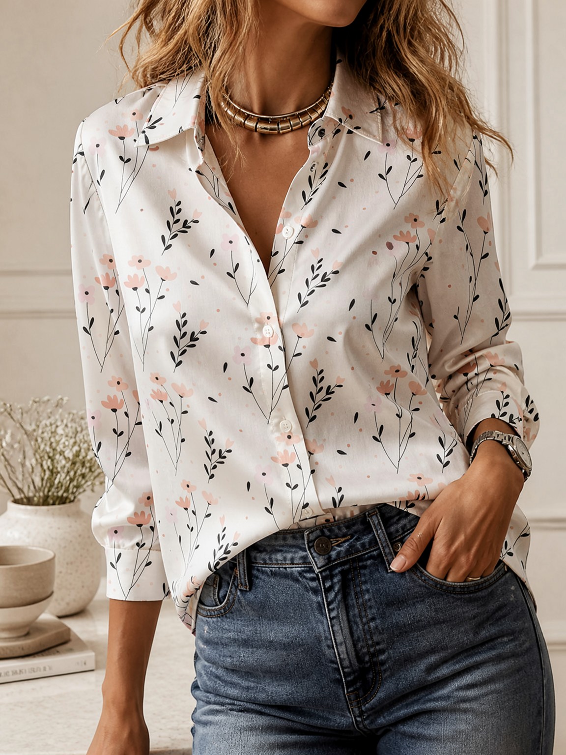 Chemise minimaliste boutonnée  - Women Fashion Styles avis et prix